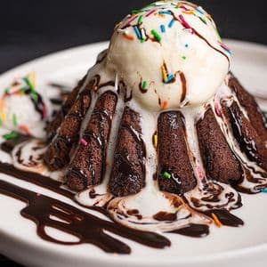Molten Cake With Ice Cream